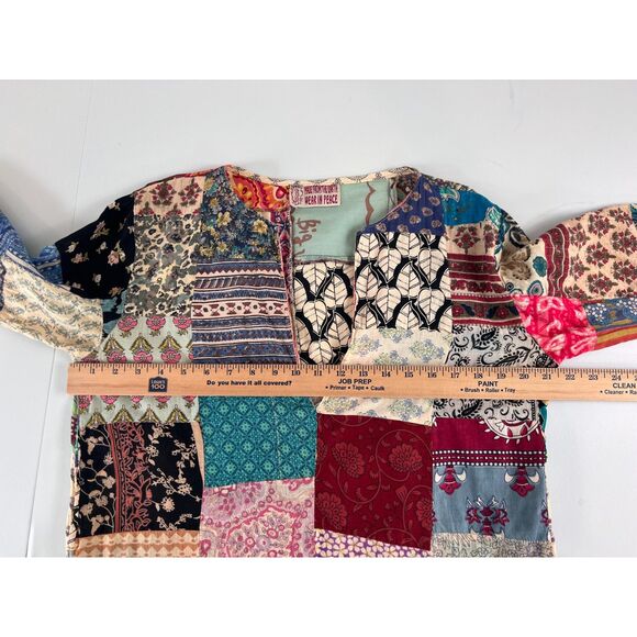 Gypsy Made From The Earth Women's Boho Patchwork Long Sleeve Top Size M - Picture 6 of 11